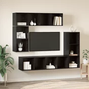 vidaXL Komplet TV omaric 4 pcs Črni hrast Konstruiran les