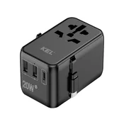 slomart Plastrol AD-3/EU/UNI/20W Univerzalni potovalni adapter, 2xUSB-C PD 20W + 2xUSB-A 12W