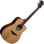 LAG Tramontane HyVibe 10 Natural Satin Elektroakustična dreadnought (Poškodovano)