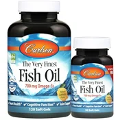 Naravno ribje olje z visoko vsebnostjo omega-3 in okusom limone - 120 + 30 mehkih kapsul