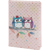 Notes A5 Owls od umjetne kože sa glitterima CREATIVE