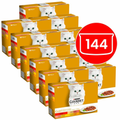 Mačja hrana v konzervah Gourmet GOLD – mesni koščki v omaki, 144x85 g