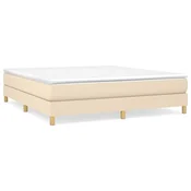 Vidaxl Posteljni okvir z vzmetmi krem 160x200 cm blago