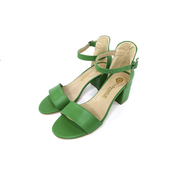 MISMI Ženske sandale na štiklu zelene