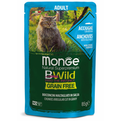 Monge | BWild Adult za odrasle mačke z inčunom in kozicami