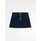Sinsay - Teksas mini suknja sa prošivima - steel blue