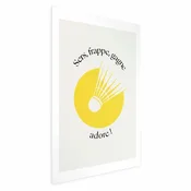 shumee Plakat - Badmintonska žogica na ozadju rumenega sonca