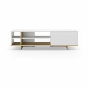 Bela TV omarica v hrastovem dekorju 160x44 cm Cequoia – Marckeric