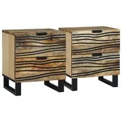 Nocni ormar 2 pcs Prirodna 40 x 33 x 46 cm Konstruirano drvo