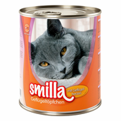 6x800g Smilla perutninski lonček za mačke - Mehka perutnina s perutninskimi srci