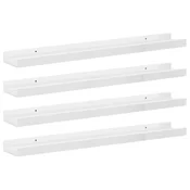 Vidaxl Stenske police 4 kosi visok sijaj bele 60x9x3 cm