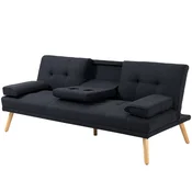 Homestar Sofa postelja za 3 osebe z zložljivo mizo 181x77x78 cm siva