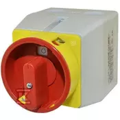 slomart Zaklepno stikalo s kamero v plastičnem ohišju z možnostjo zaklepanja s 3 ključavnicami (5-8 mm), rdeč gumb, 0-I (vklop-izklop), 25A, 3-polno, IP65 TK-Ł S25JPUM1103 A6R