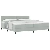 vidaXL vidaXL Box Spring postelja z vzmetnico svetlo siva 200x200 cm žamet, (22052052)