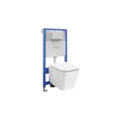 Mexen Cube podometni komplet WC okvir Fenix Slim z visečo WC školjko in desko s počasnim zapiranjem, bel sijaj - 61030924000
