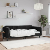 Dnevni krevet crni 90 x 200 cm baršunasti