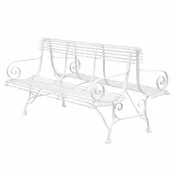 Casa Padrino Art Nouveau Wrought Iron Garden Bench White 150 cm - Double Sided Bench