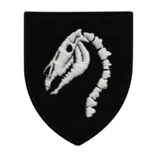 shumee Našitek Lobanja konja - črna tkanina in bombažne niti - samolepilna podlaga - vezen našitek/značka/emblem