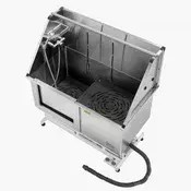 VEVOR Postaja za pranje psov z električnim dvigalom 127x70x134-190 cm srebrna