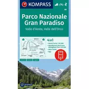 KOMPASS Wanderkarte 86 Parco Nazionale Gran Paradiso, Valle dAosta, Valle dellOrco 1:50.000