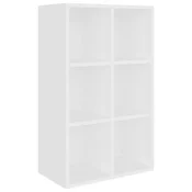 Vidaxl Knjižna omara/komoda bela 66x30x98 cm iverna plošča