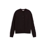 TOMMY HILFIGER Pletena jopa temno rjava