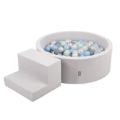 shumee KiddyMoon penasto igralo PPZP-OK30D-122 z žogicami svetlo siva: biserno siva-prozorna-babymodra-mint bazen 200/stopenjsko igralo igralo