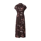 VERO MODA Obleka VMNEWHALLIE nude/temno rjava/bela
