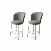 HANAH HOME Set 2 barske stolice Alte Cream Chrome