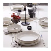 18-delni jedilni set bel/srebrn/porcelan