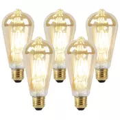 Set 5 LED žarnic E27 Dim to Warm Gold 8W 806lm 2000-2700K