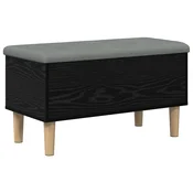 vidaXL Shranjevalna klop s blazino Črni hrast 82 x 42 x 46 cm