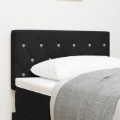 vidaXL LED glavni del z diamantnim gumbom tufteran črn 80 cm žamet