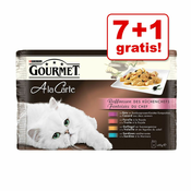 7 + 1 gratis! Gourmet A La Carte raznoliko pakiranje 8x85 g - Piščanec, Postrv, Govedina, Morski losos