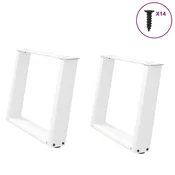 Noge za klub stolic U-oblik 2 kom Bijele 60 x (42-43) cm Celik