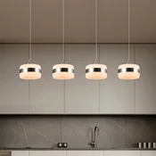 Trio Lighting LED obesna svetilka Dios, nikljeva barva, dolžina 85 cm, CCT, 4-svetilna. - Dnevna soba/jedilnica - Sodobni - nikelj - Kovina