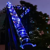 KJB Solarna LED svetlobna cev, 7 m, 50 LED, 8 načinov, večbarvna