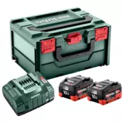 METABO Basic set 2x baterija LiHD 10,0 Ah + punjac ASC 145 + Metabox (685142000)