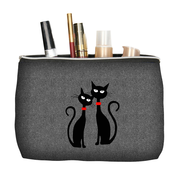 shumee Elegantna kozmetična torbica Solo, potisk črnih mačk, 14×21 cm - potovalna, vodoodporna, kompaktna | Bertoni