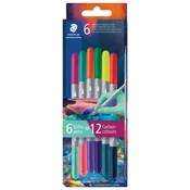 Markerji, komplet, 1/3 mm, dvostranski, pralni, STAEDTLER® 3280, Multiverse 1, 6 različnih barv, 6 kosov