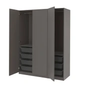 PAX / FORSAND Garderober, tamnosiva/tamnosiva, 150x60x201 cm
