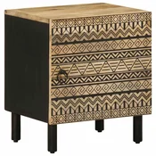 shumee vidaXL Nočna omarica črna 40x33,5x46 cm masiven surov mangov les