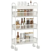 HOMCOM HOMCOM kuhinjski voziček kovina 43,2D x 19Š x 80V cm bela, (5000242712)