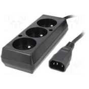 OEM Napajalna redukcija 230V za UPS - 1x IEC C14 za 3x CEE 7/5 (FR/CZ), max.10A, dolžina 30 cm