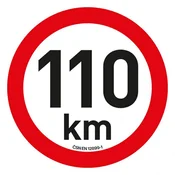 Speed limit sticker 110 km/h (20 cm)