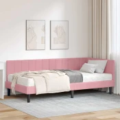 Kutni krevetni okvir s madracem s uzglavljem 2 pcs Siva Baršun