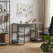 vidaXL Miza s shrambo Siva Sonoma 113.5 x 52 x 75.5 cm