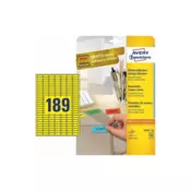 AVERY ZWECKFORM etikete za označevanje, odstranljive rumene 25,4 x 10 mm - L6037-20