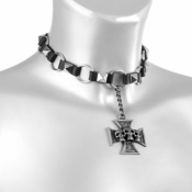 Ovratnica/ choker Triple Skull Cross - LSF9 60