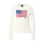 Polo Ralph Lauren Pulover ecru/mornarska/češnjevo rdeča